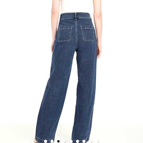 Old Navy Extra High-Rise Sky-hi Wide-Leg Jeans Plus size 16P Dark Wash NWOT - Picture 13 of 13